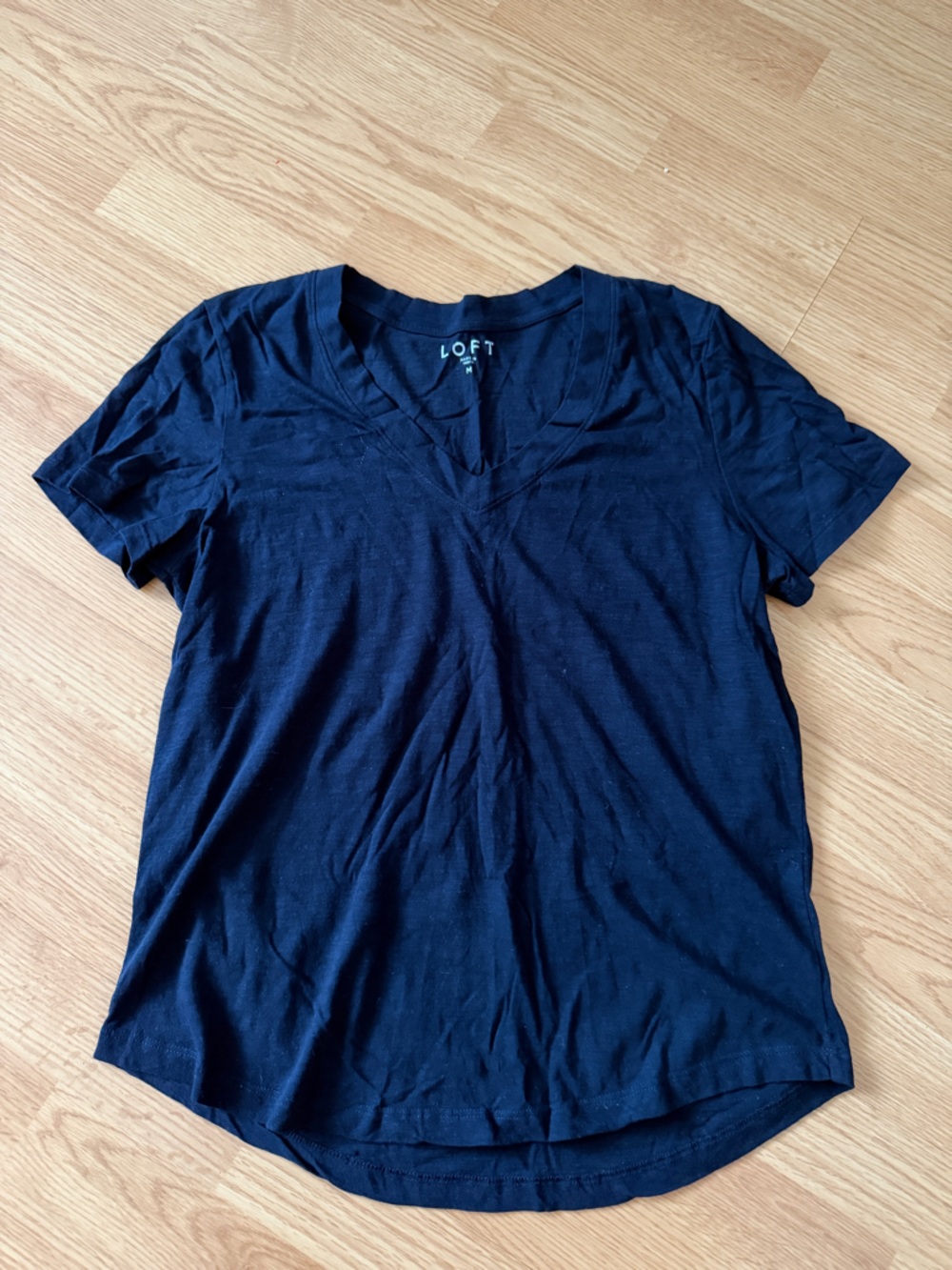 LOFT Navy Short-Sleeve V-Neck Tee
